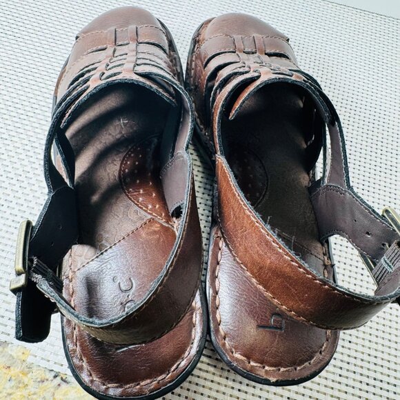 Boc by Born Women's Brown Vegan Leather Stappy Wedge Cushion Sandals Womens 9M - Picture 6 of 9